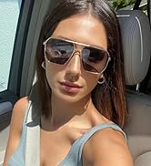 LASPOR Retro Oversized Square Sunglasses for Women Men Vintage Shades UV400 Large Metal FrameSung...