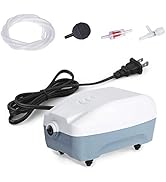 HITOP Single Outlet Aquarium Air Pump, Fish Tank Aerator with Accessories, Quiet Oxygen Pump for ...