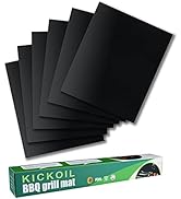 KICKOIL BBQ Grill Mats for Outdoor Grill Non-Stick Reusable Grill Mat Set of 6 15.7" x 13 Inch Gr...