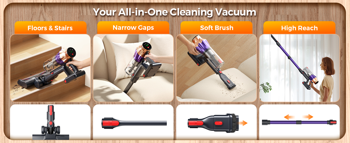 All-in-one vacuum: narrow gaps, mattress, curtains and retractable pipe for full home use