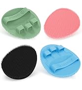 GEENOA Upgrade Silicone Bath Glove 4PCS, 360° Anti-Slip &amp; Enlarged Silicone Body Scrubber for Ric...