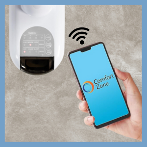 Comfort Zone wall mount fan with wifi app control