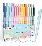Drawdart 14-Pack Pastel Ballpoint Pens, Medium 1.0mm Black Ink, Retractable - For Smooth Writing ...