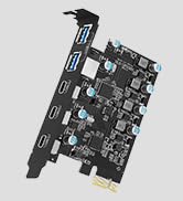 USB PCIE Card 5-Port (3X USB C,2X Type A) PCI Express Expansion Card 1