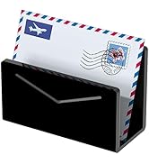 FUCDTEFC Acrylic Mail Holder, Black Acrylic File Letter Organizer, Vertical Envelope Mail Holder ...