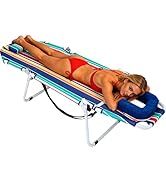 MOPHOTO Beach Tanning Chair, 5-Position Tanning Chair with Padded Face-Hole, Heavy Duty Folding C...