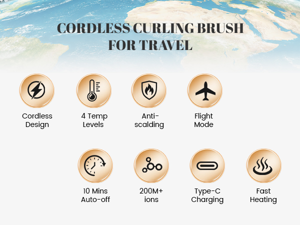 cordless curling brush cordless curling iron brush
