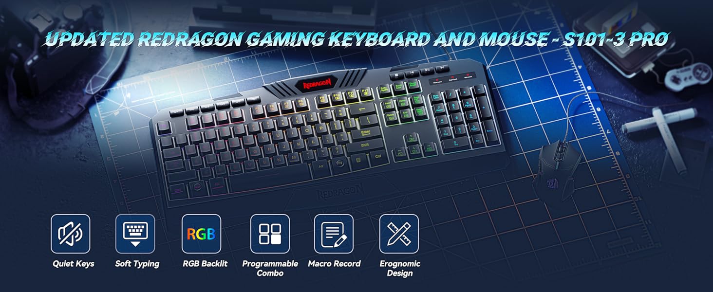 S101 Redragon gaming Keyboard and mouse combo