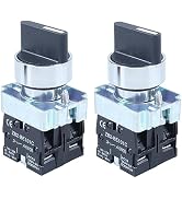 DMWD 2pcs 22mm Momentary Selector Switch 110V 440V 10A for 0.87