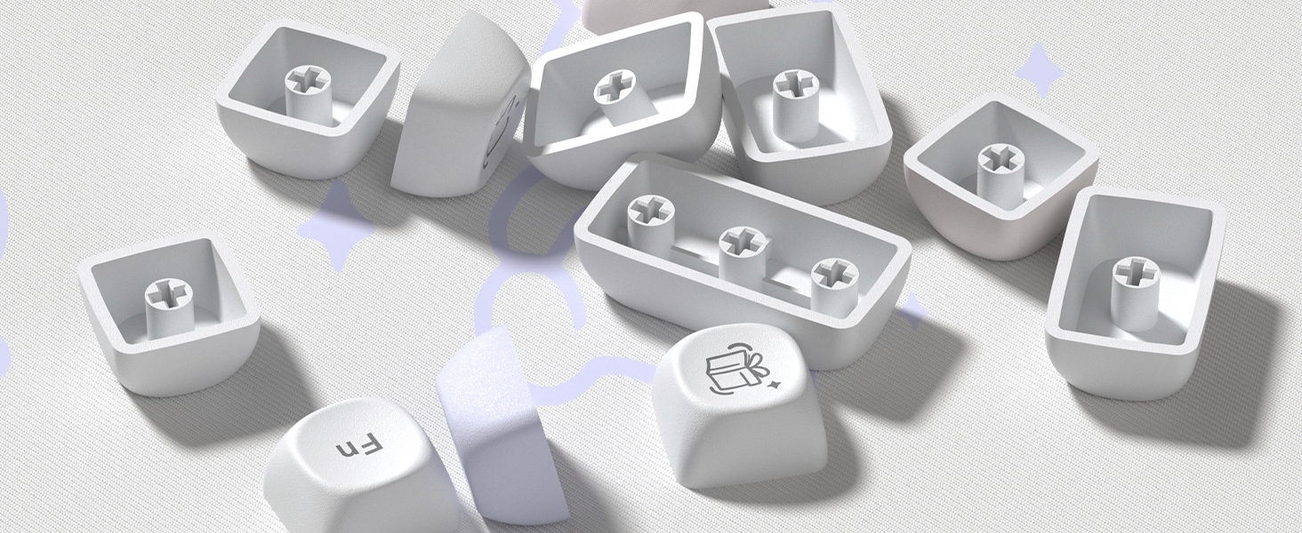 Womier PBT Keycaps Set, Dream Cute Keycaps MOA Profile Mechanical Keyboard Caps, Custom Key cap