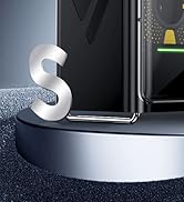 Close-up of a sleek smartphone standing on a curved metal base, with part of its black screen visible showing illuminated details.