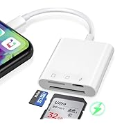 Denlane SD Card Reader for iPhone iPad with Lightning Port, SD &amp; Micro SD Dual Slots Memory Card ...