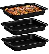 Jibrelxion 3 Pack Rectangular Cake Pan, 13 x 9 Inch Non-Stick Carbon Steel Baking Pans, Deep Cook...