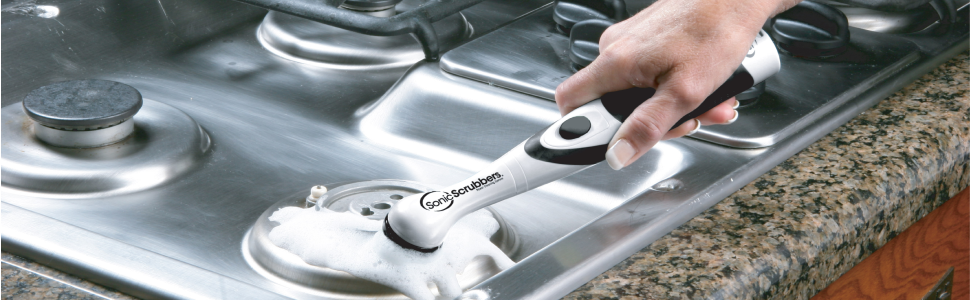 SonicScrubber Cleaning kitchen