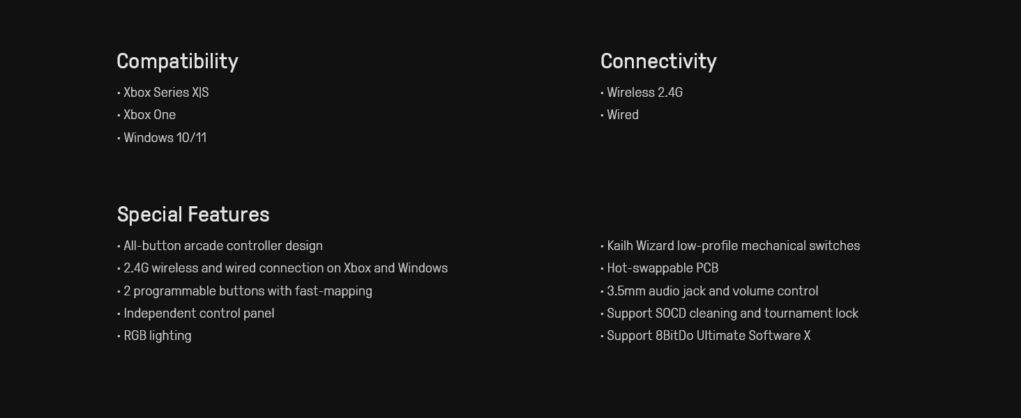 8BitDo All-Button Arcade Controller for Xbox Series X|S, Xbox One &amp; PC