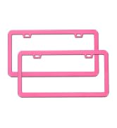 pink license plate frame