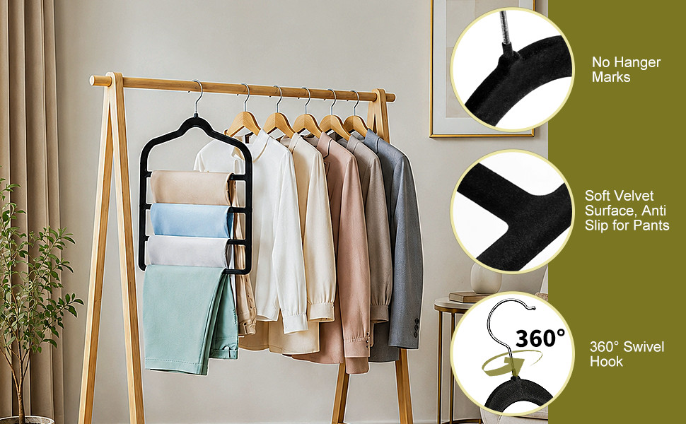 velvet non-slip hangers multi pants hanger plastic pants hangers