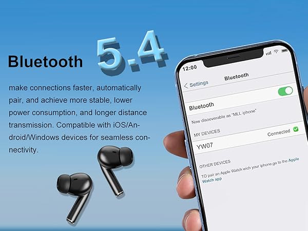 touch screen earbuds wireless bluetooth