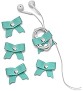 SenseAGE 5 Pack Cord Organizer, Bow Cord Keeper, Cable Organizer USB Holder, Leather Cable Manage...