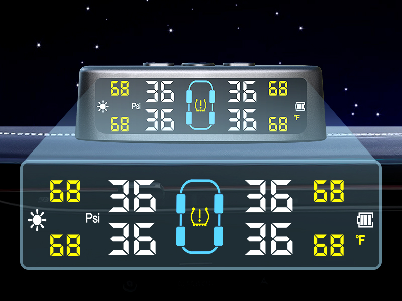 Tire Pressure Monitoring System with Solar Charge,RV TPMS with 4 External sensors