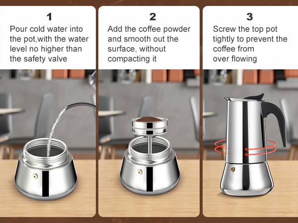 stainless steel moka