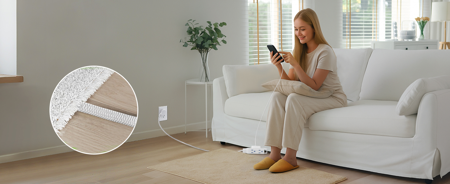 360° Rotating Flat Plug Extension Cord