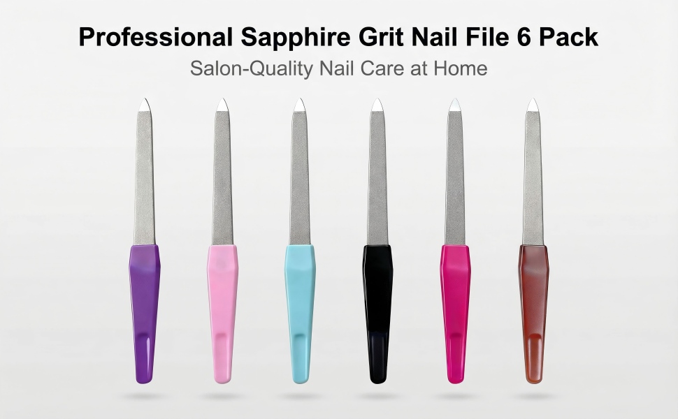 Professional Sapphire Grit Nail File 6 Pack
