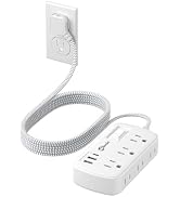 20 FT Long Extension Cord with Multiple Outlets, Surge Protector Power Strip Flat Plug with 6 Out...