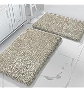 Yimobra Fluffy Bath Rug Set, Shaggy Soft Comfortable Non Slip Bathroom Rugs, Machine Washable, Th...