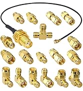 YOTENKO SMA Adapter Kit 18PCS SMA Connectors Kit SMA RPSMA Adapter, SMA Male Female RP-SMA Male F...