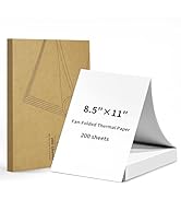Gloryang Thermal Printer Paper 8.5 x 11 Inch US Letter Size, Quick-Dry Fan-Folded Thermal Paper, ...