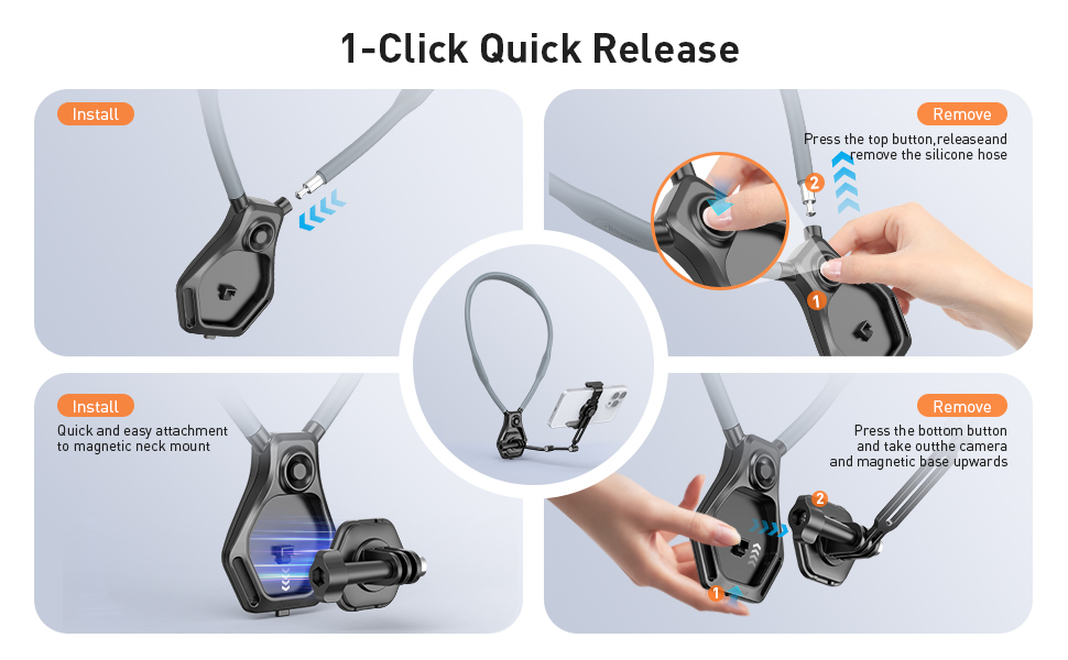 Neck Mount for mobile Phone Action Camera Adjustable Neckband Holder for iPhone cellphone