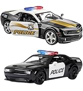 OTONOPI 2 Packs Police Car Toys, 1/36 Die Cast Metal Car Model American Cop Cars for Collectible,...
