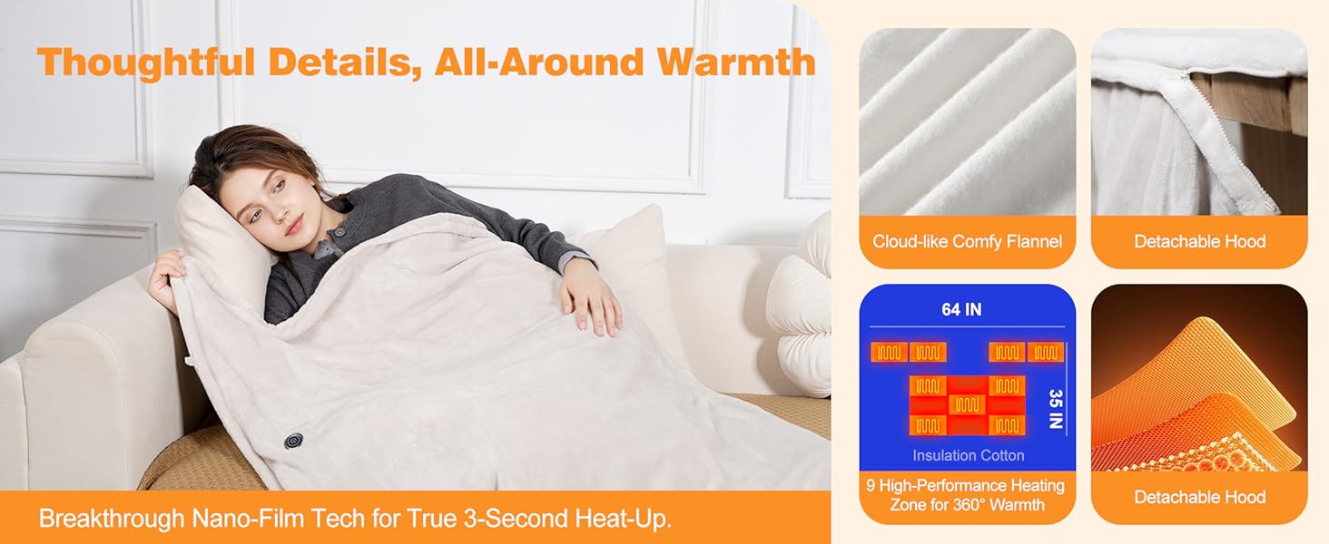 cordless electric blanket