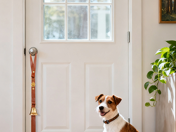 leather dog door bell