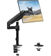monTEK Tall Single Monitor Arm, Heavy Duty Adjustable Desk Mount for 17–32" Screens, Holds 19.8 l...