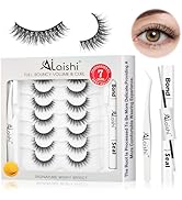 AILAISHI Wispy False Eyelashes Kit With Bond, Seal and Tweezer, 7 Pairs Natural Look Fake Cat Eye...