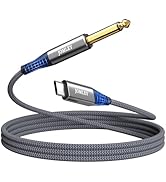 JOMLEY USB C to 6.35mm TS Audio Cable 3.3ft, Type C to 1/4 inch TS Mono Bass/Guitar Audio Recordi...