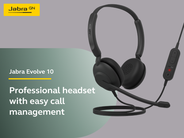 Jabra Evolve 10, Professional corded headset USB-A headset, Call control headset,, On-ear headband