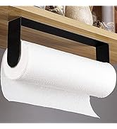 YIGII Black Paper Towel Holder Wall Mount - Under Cabinet Self Adhesive Paper Towel Rack for Kitc...