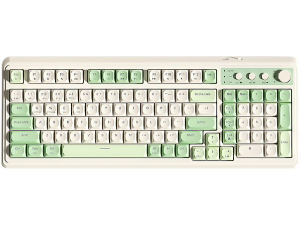 aula s99 wireless creamy keyboard gaming with programmable keys media knob