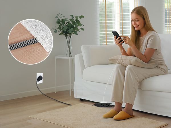 360° Rotating Flat Plug Extension Cord