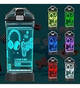 Attivolife Game Glowing Water Bottle, Light Up Kids Cup with 3D Gamepad Control Illusion Lamp-14 ...