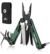 FLISSA Multitool, 15-in-1 Multi Tool Pocket Knife with Sheath, Stainless Steel EDC Multitool Plie...