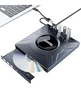 Alronly External CD/DVD Drive for Laptop, USB 3.0 Type-C USB Portable Player for Laptop CD DVD +/...