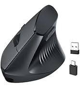 LOONASA Vertical Mouse, Wireless Chargeable Ergonomic Mouse, USBC &amp; Bluetooth 5.0/3.0 &amp; 2.4G Conn...
