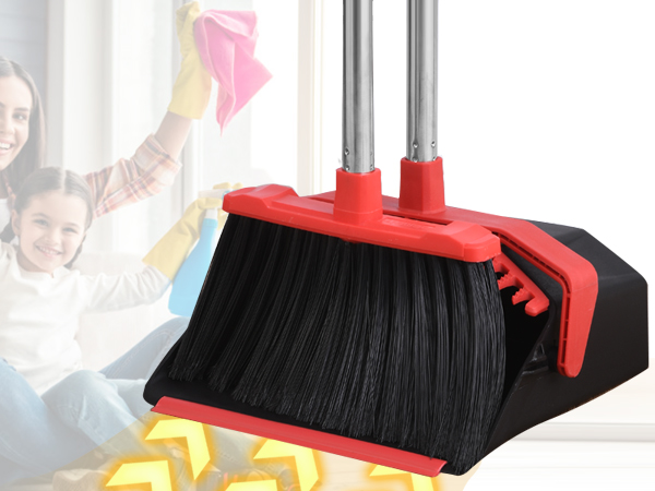 dustpan and broom set long handle