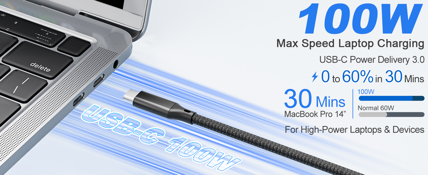 100w usb c fast charging cable