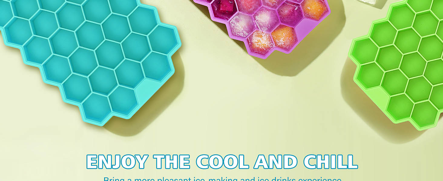 3 Pack Ice Cube Tray with Lid
