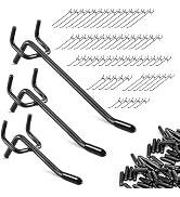 Nivithi 60Pcs Pegboard Hooks,2/4/6 inch Peg Board Hooks for Hanging.These Durable pegs fit 1/4" p...